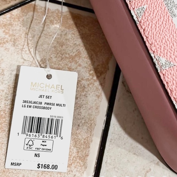 Michael Kors Jet Set Large EW Crossbody Primrose Multi signature NWT - Picture 6 of 7